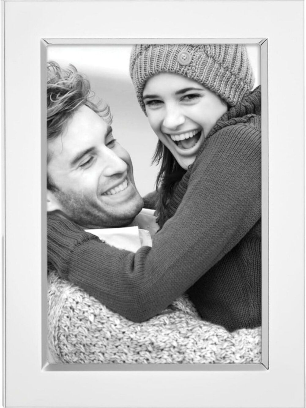 Elegant Silverplated 5x7 Picture Frame - Classic Channel Design, Metallic Finish